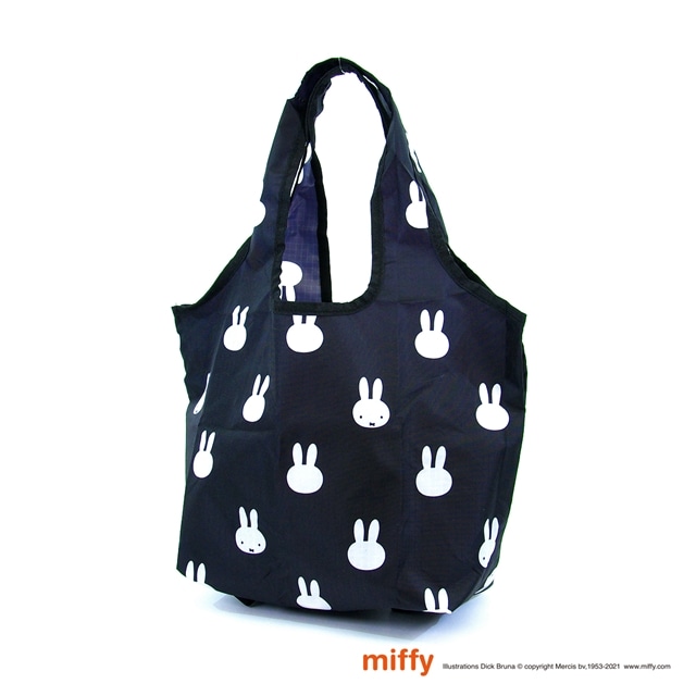 コンビニバッグ エコバッグ 折りたたみ Miffy ミッフィー 買い物袋 カバン レディース シフレ Eco0417 B B115 メニーフェイスブラック シフレ Jremall店 Jre Pointが 貯まる 使える Jre Mall