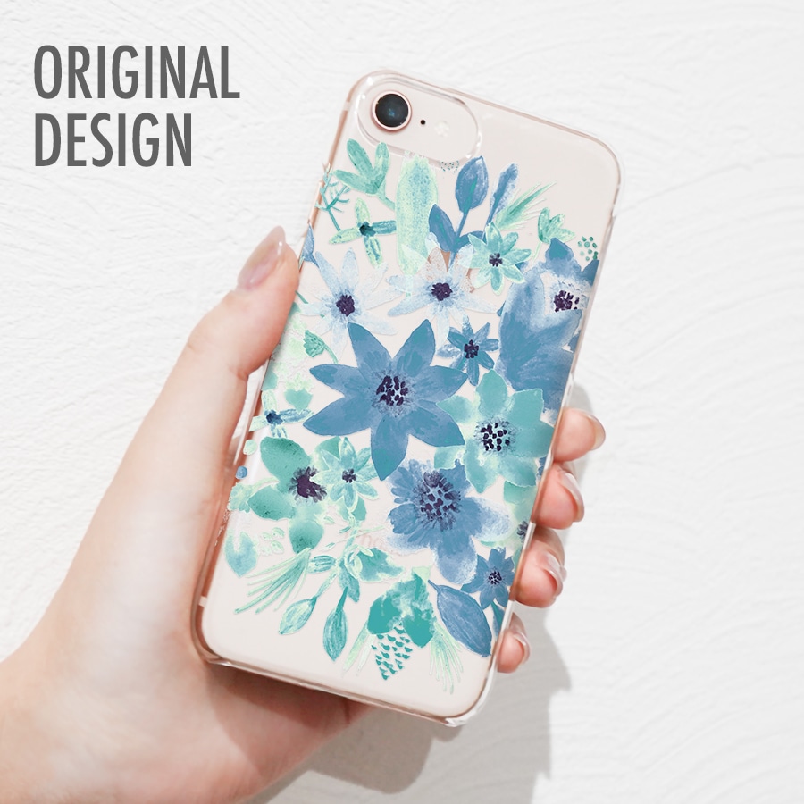 メール便 送料無料 多機種対応 Iphone Xperia Aquos Arrows アイフォン エクスペリア アクオス アローズ スマホケース スマホケース 水彩画風デザイン 花束 青 Nextore Jre Mall