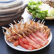 ずわいかにしゃぶセット　札幌蟹販株式会社 北海道　食べやすく殻をカットした脚と二本爪ポーションの詰め合せ。