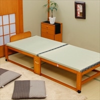 送料無料 中居木工 畳ベッド ハイタイプ S BR 〔幅94.5×長さ201×高さ52cm、床面までの高さ40cm〕 ベッド 寝具
