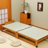 送料無料 中居木工 畳ベッド ロータイプ S BR 〔幅94.5×長さ201×高さ39cm、床面までの高さ27cm〕 ベッド 寝具