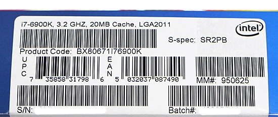 Core i7 6900K　3.2GHz LGA2011-3　SR2PB
