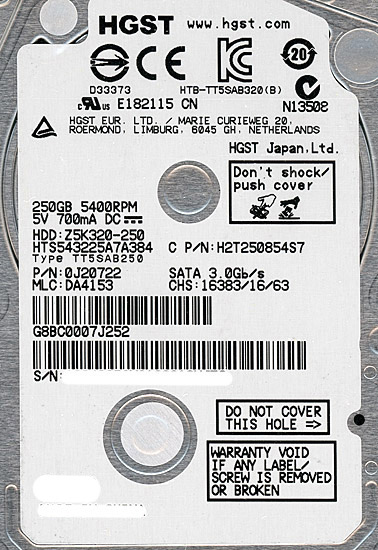 betalingsmiddel Bøde Kilde 送料無料】HITACHI ノート用HDD 2.5inch HTS543225A7A384 250GB: オンラインショッピングエクセラー JRE  MALL店｜JRE MALL