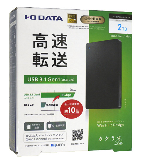 送料無料】I-O DATA製PortableHD HDPH-UT2DKR 2TB ブラック ...