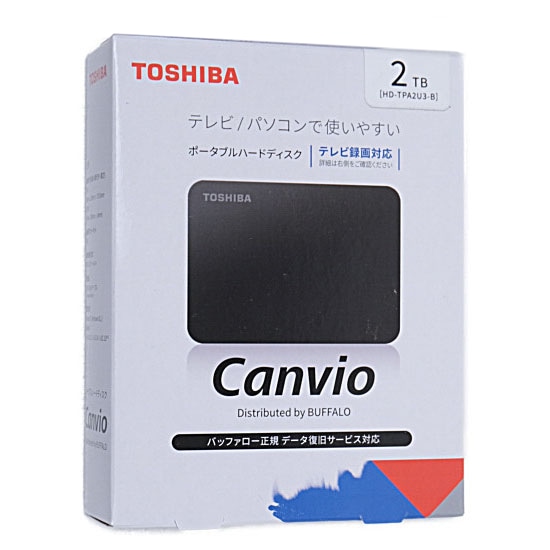 【送料無料】TOSHIBA PortableHD CANVIO HD-TPA2U3-B ブラック 2TB: オンラインショッピングエクセラー