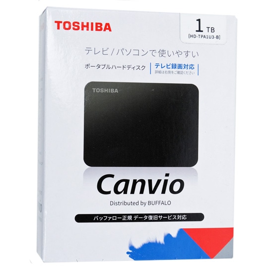 送料無料】TOSHIBA PortableHD CANVIO HD-TPA1U3-B ブラック 1TB ...