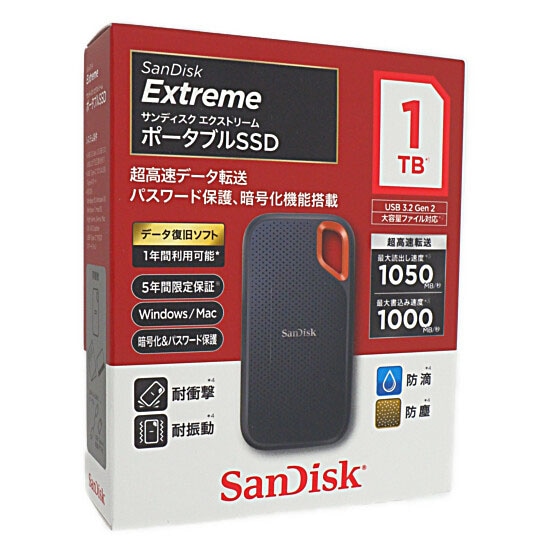 【週末値下げ】サンディスク Extreme ポータブルSSD 1TB 未開封