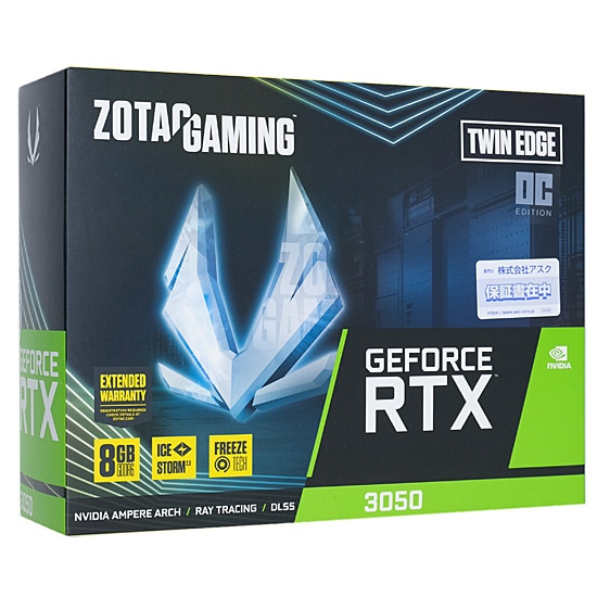 ZOTAC製グラボ　GAMING GeForce RTX 3050 Twin Edge OC ZT-A30500H-10M　PCIExp 8GB