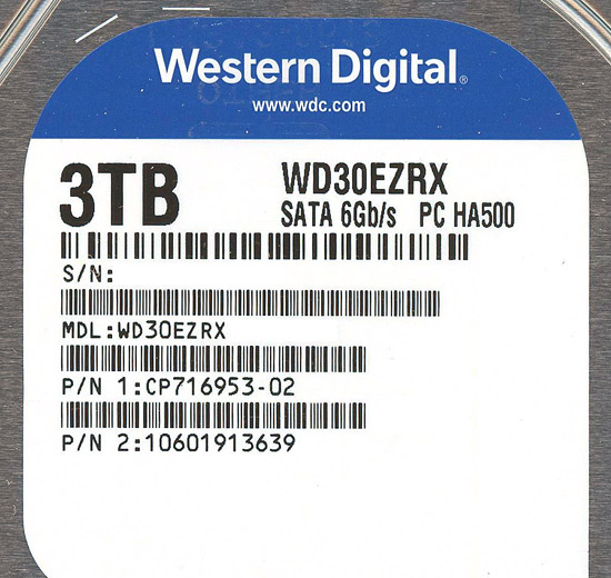 Western Digital WD30EZRX 3TB HDD