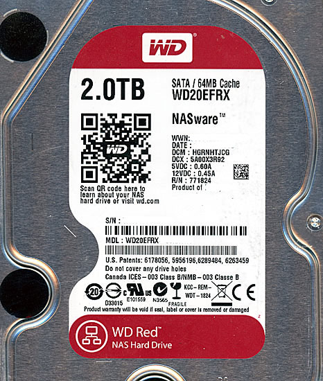 未開封HDD WD20EFRX NASware