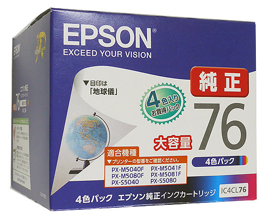 純正インク色数EPSON  インクカートリッジ IC4CL76 4色