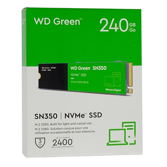 yzWestern Digital@WD Green SN350 NVMe WDS240G2G0C@240GB