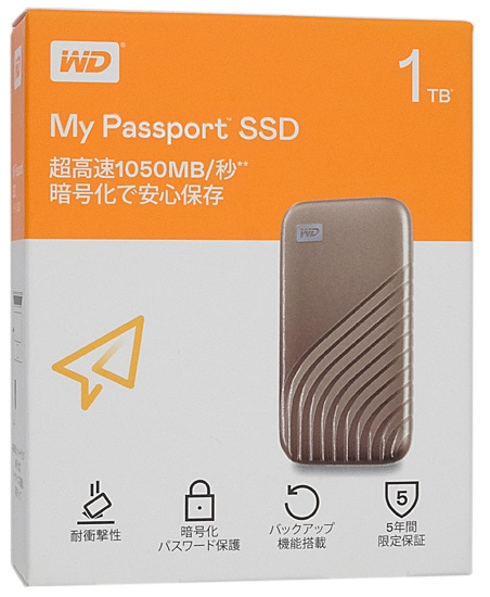 yzWestern Digital@Ot|[^uSSD My Passport SSD WDBAGF0010BGD-JESN@S[h@1TB