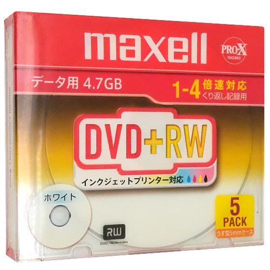 [bn15]【送料無料】maxell データ用DVD+RW D+RW47PWB.S1P5S A DVD+RW 4倍速 5枚組 オンライン