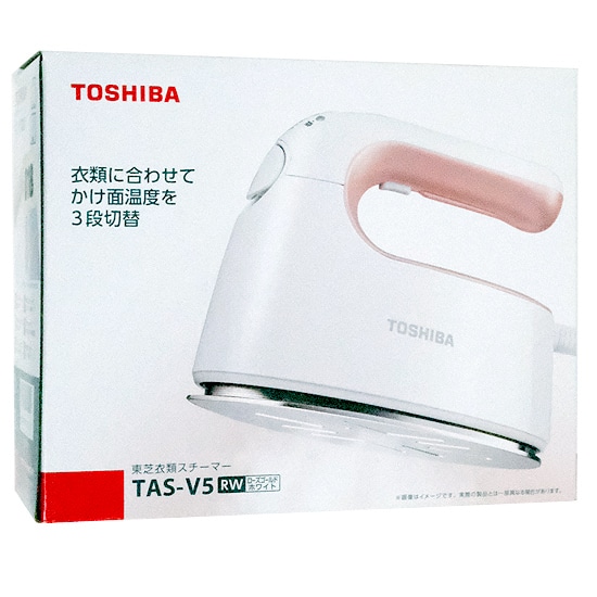 【送料無料】TOSHIBA コード付き衣類スチーマー La・Coo S TAS-V5(RW) ローズゴールドホワイト