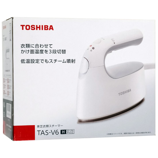 【送料無料】TOSHIBA　コード付き衣類スチーマー La・Coo S TAS-V6(H)　パープルアッシュ