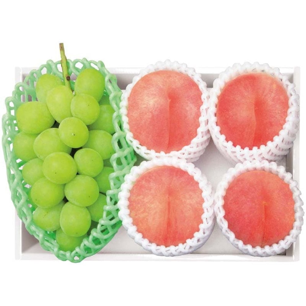 お中元 ギフト 22 夏 フルーツ ブドウ 白ぶどう モモ セット 山梨県産シャインマスカット 1房 いちみやの桃 4個 申込締切7 29迄 うさマート Jre Pointが 貯まる 使える Jre Mall