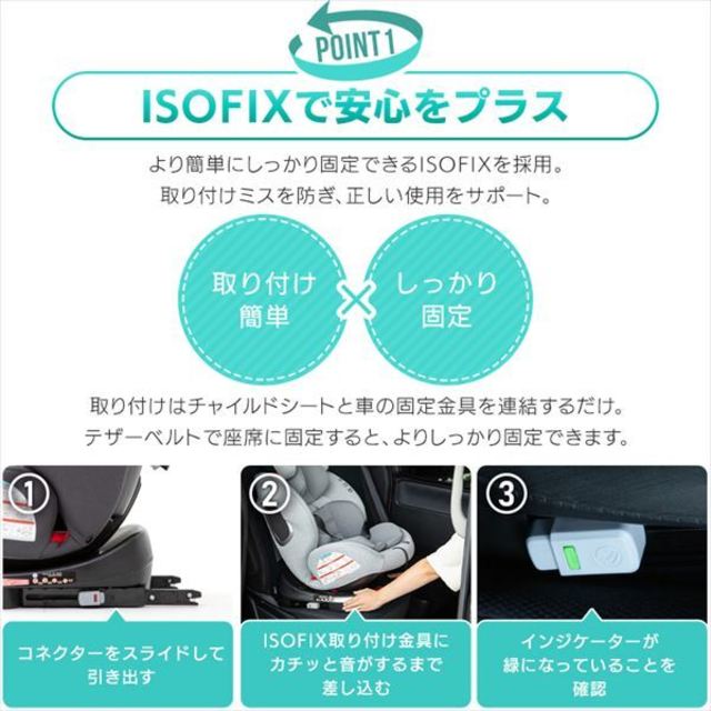 チャイルド&ジュニアシートPZ ISOFIX 回転式 88-1204 ブラック