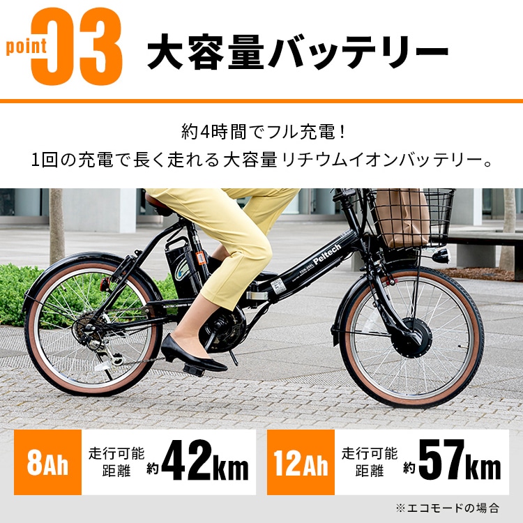 電動自転車 折り畳み式 20インチ 6段 折畳電動自転車 8AH TDN-206XｰNYB