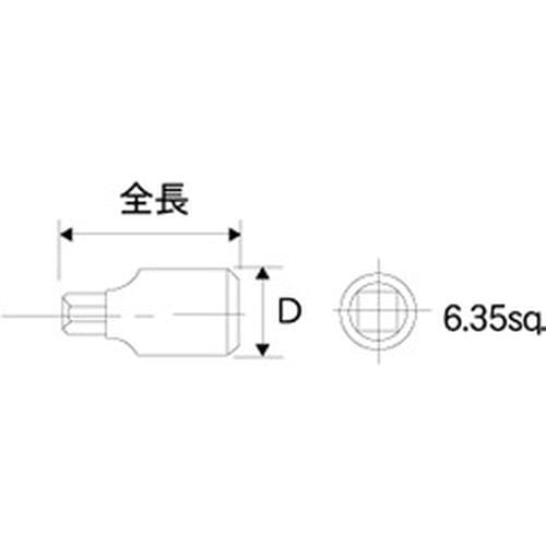 SS10T 6.35mmドライバービットソケット スペシャル Ｔ10