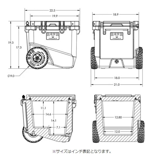ホイール付きクーラーボックス ROVR RollR 45(42.5L/Magic Hour