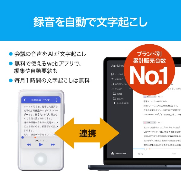 野花 卯月 AUTOMEMO S オートメモ ボイスレコーダー