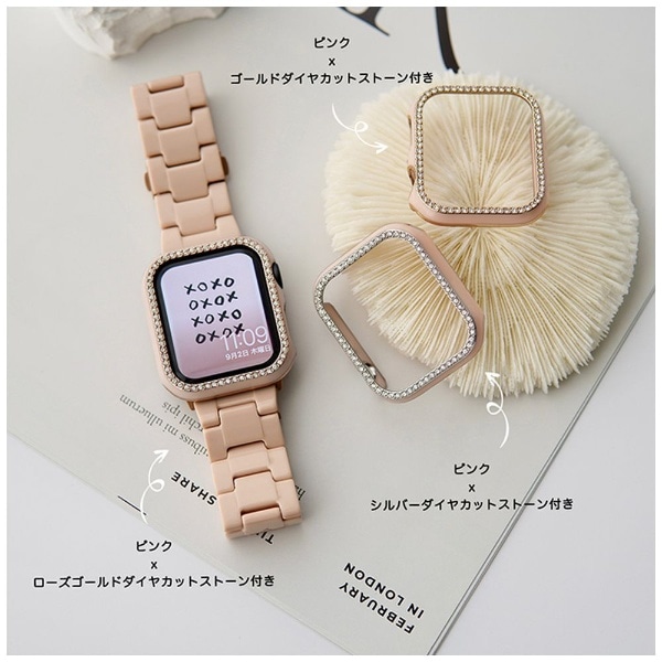Apple Watch Series 4-6/SE1-2 40mm スワロフスキーフレーム ピンク
