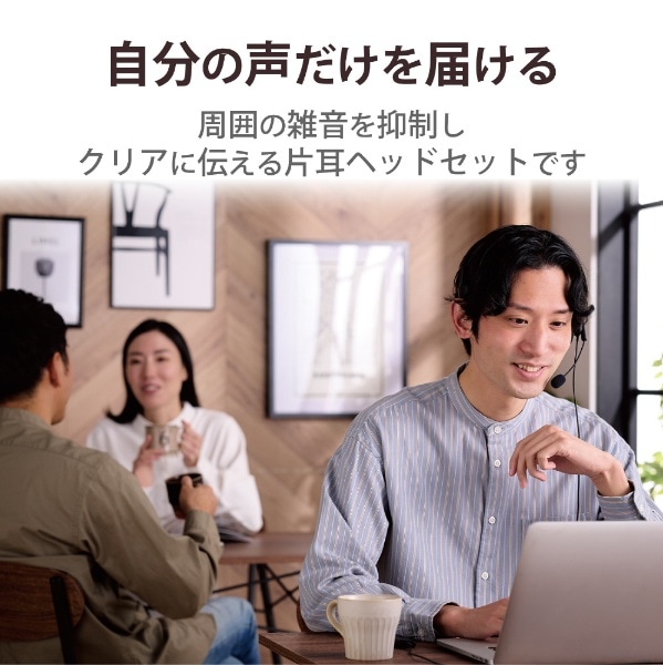 ヘッドセット ノイズリダクション ブラック HS-HP102UNCBK [USB /片耳