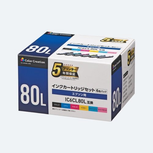 CC-EIC80L6ST 互換プリンターインク 6色パック[エプソン80l