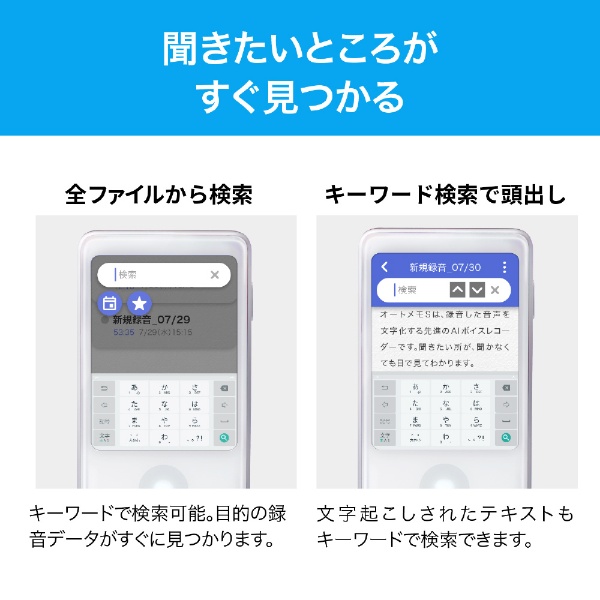AIボイスレコーダー AutoMemo(オートメモ) S ホワイト AMSWH [16GB