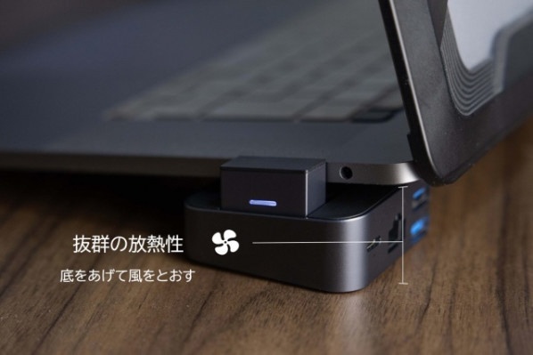 MacBook Pro用スタンド［USB-Cｘ2＋USB-Cｘ2 オス→メス HDMI / LAN