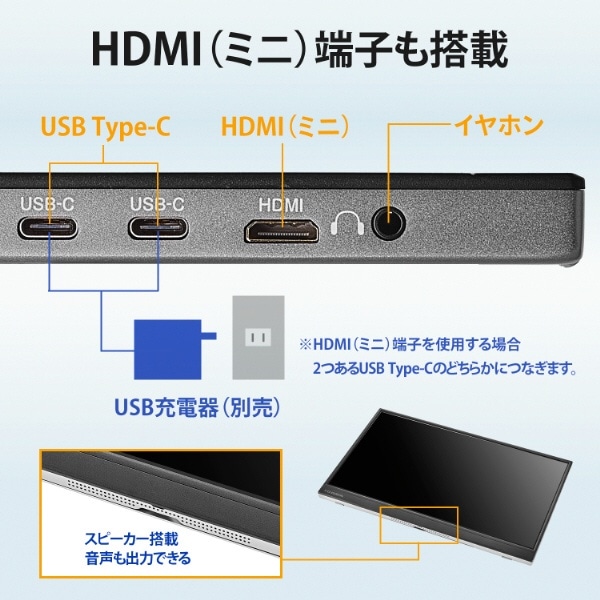 USB-C接続 PCモニター ブラック LCD-YC171DX [17.3型 /フルHD(1920