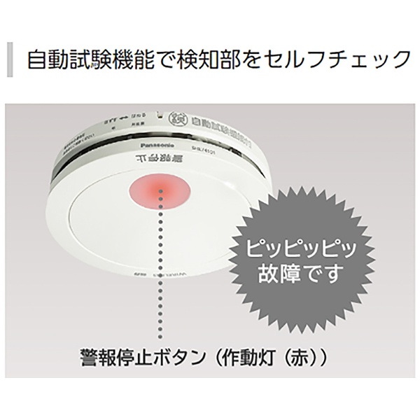 住宅用火災警報器（電池式・ワイヤレス連動子器・あかり付）（警報音・音声警報・AiSEG連携機能付） けむり当番薄型2種 SHK74202P
