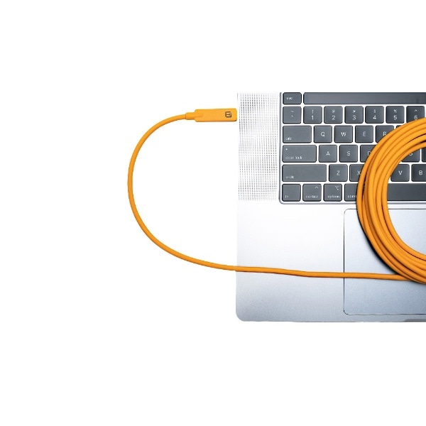 テザープロ USB-C to USB-C ライトアングル 4.6m オレンジ オレンジ ...