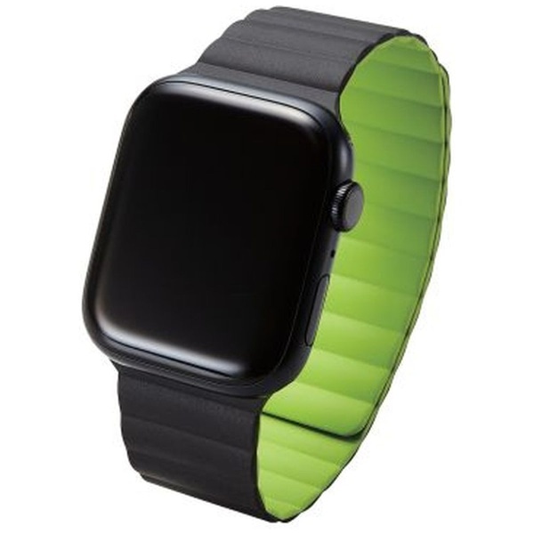 Apple Watch用マグネットバンド（49/45/44/42mm） ブラック×グリーン 
