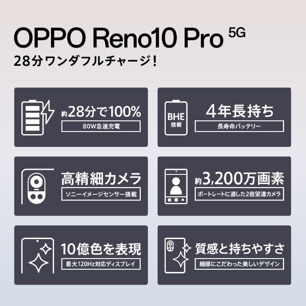 防水・防塵・おサイフケータイ】OPPO Reno10 pro 5G シルバーグレー