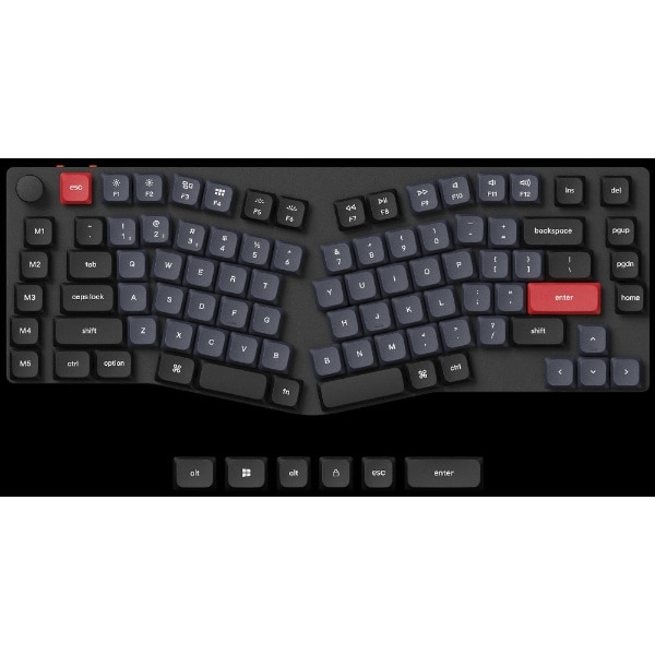 キーボード K15 Pro (Aliceレイアウト) RGBライト(赤軸・英語配列 