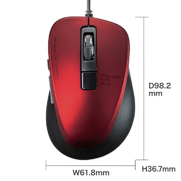 マウス レッド Ma Bl156r Blueled 有線 5ボタン Usb レッド ビックカメラ Jre Mall