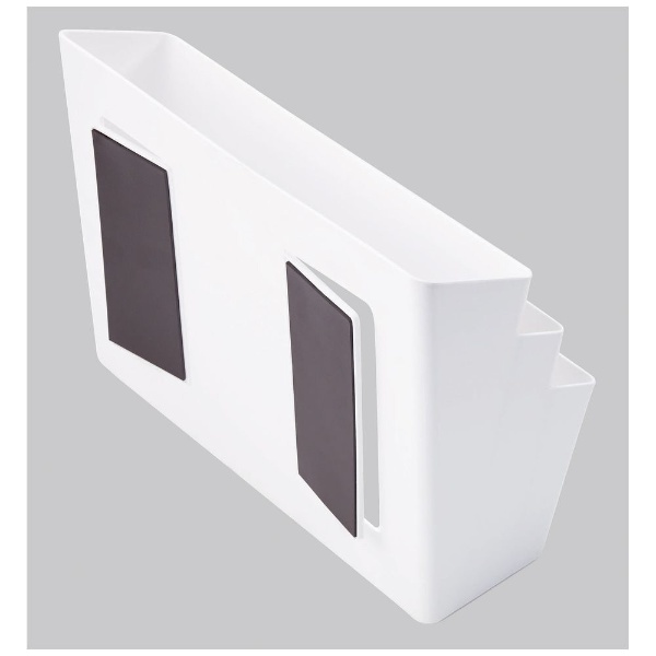 プレート　冷蔵庫横マグネット収納ポケット3段　(Magnet Kitchen Storage Pockets Plate) ホワイト 4460