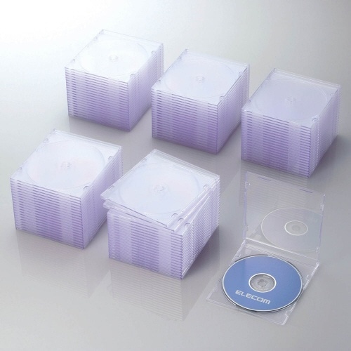 CD/DVD/Blu-ray対応スリムケース 1枚収納×100 クリア CCD-JSCS100CR