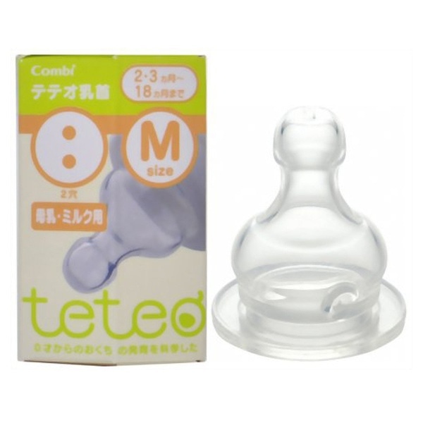 【teteo(テテオ)】乳首 母乳・ミルク用 Mサイズ 1個入〔哺乳びん・乳首〕 112990