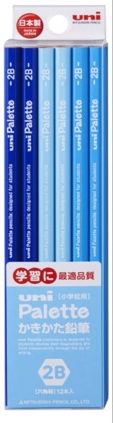 uni Palette(ユニパレット) かきかた鉛筆 パステルブルー K55602B [2B /12本（1ダース）]