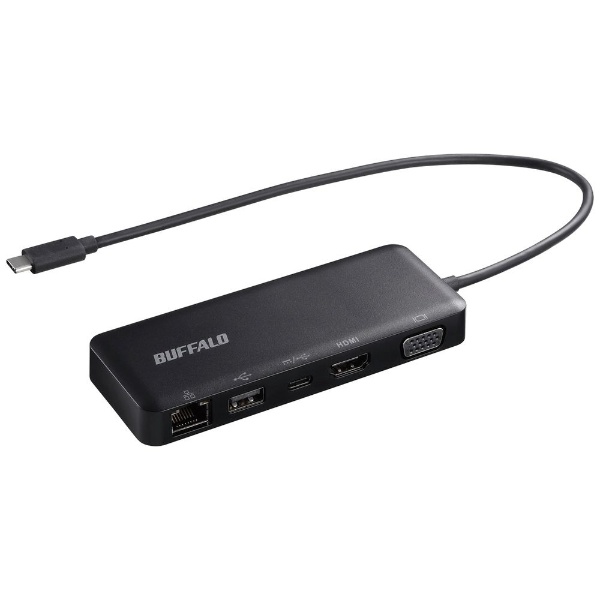 ［USB-C オス→メス HDMI / VGA / LAN / USB-A / USB-C］ ドッキングステーション ブラック LUD-U3-CGD [USB Power Delivery対応]