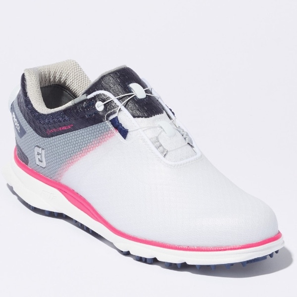 ゴルフシューズ レディース 女性用 白ピンク、白ブルー23.5センチ