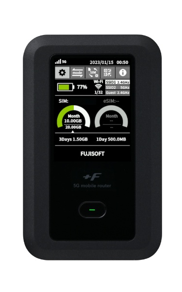 富士ソフト +F FS030W SIMフリーモバイルルーター ブラック