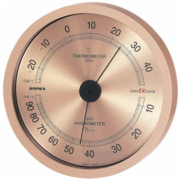高精度温湿度計 「スーパーEX高品質温湿度計」 BC3728（シャンパンゴールド）