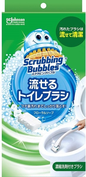 ScrubbingBubbles（スクラビングバブル） シャット流せるトイレブラシ ハンドル1本+ブラシ4コ〔トイレ用洗剤〕