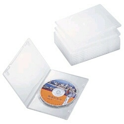 Blu-ray/DVD/CD対応 スリムトールケース 1枚収納×10 クリア CCD-DVDS03CR