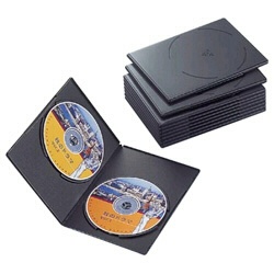 Blu-ray/DVD/CD対応 スリムトールケース 2枚収納×10 ブラック CCD-DVDS06BK[CCDDVDS06BK]