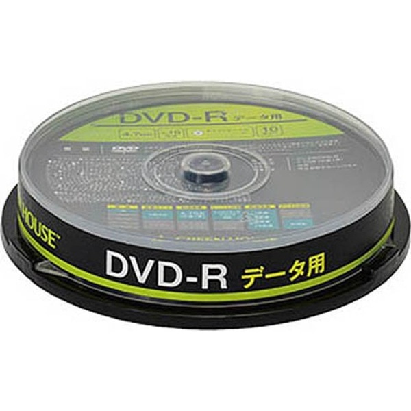 データ用DVD-R GREEN HOUSE GH-DVDRDA10 [10枚 /4.7GB /インクジェットプリンター対応]